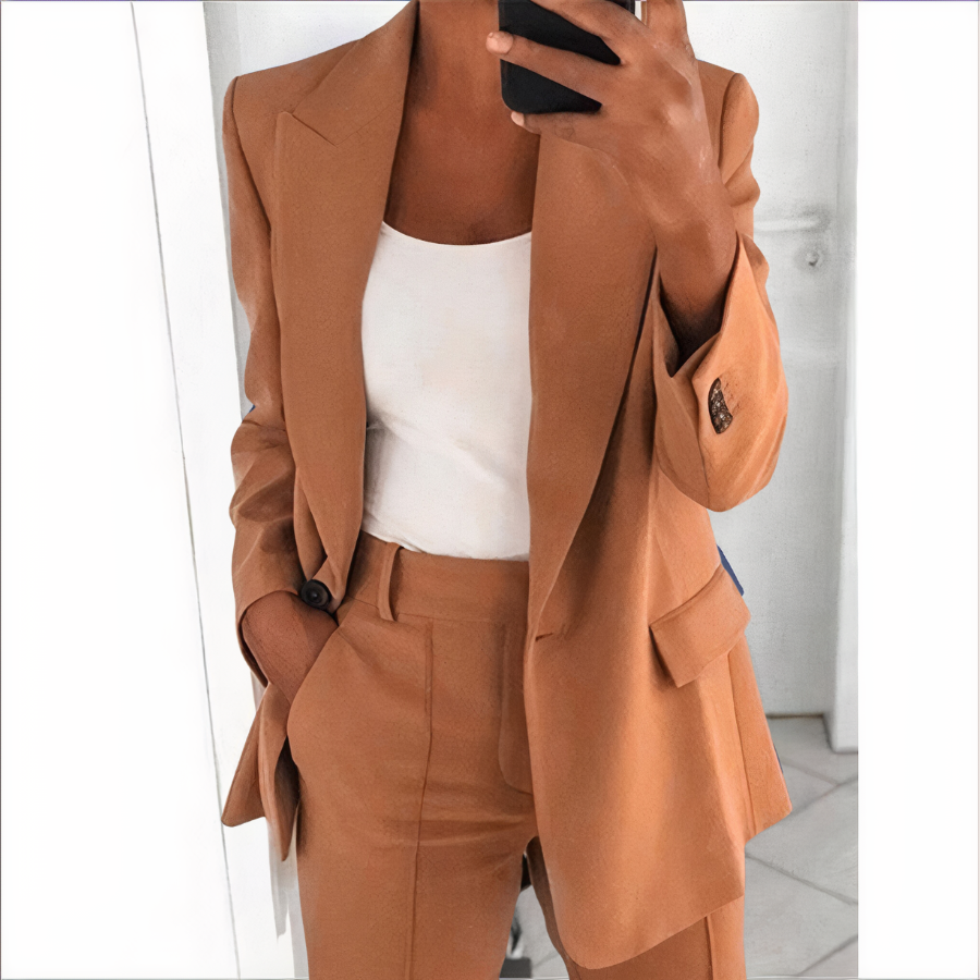 Stilren Blazer och Byxor Set för Kvinnor - Lätt och Elegant