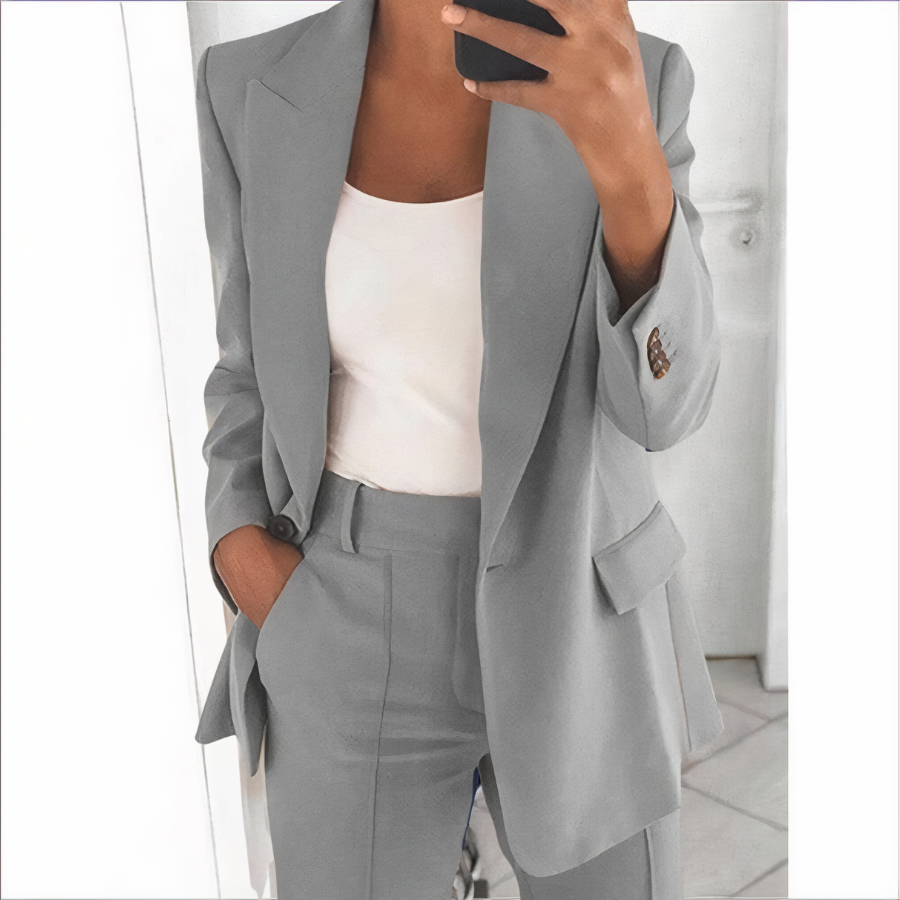 Stilren Blazer och Byxor Set för Kvinnor - Lätt och Elegant