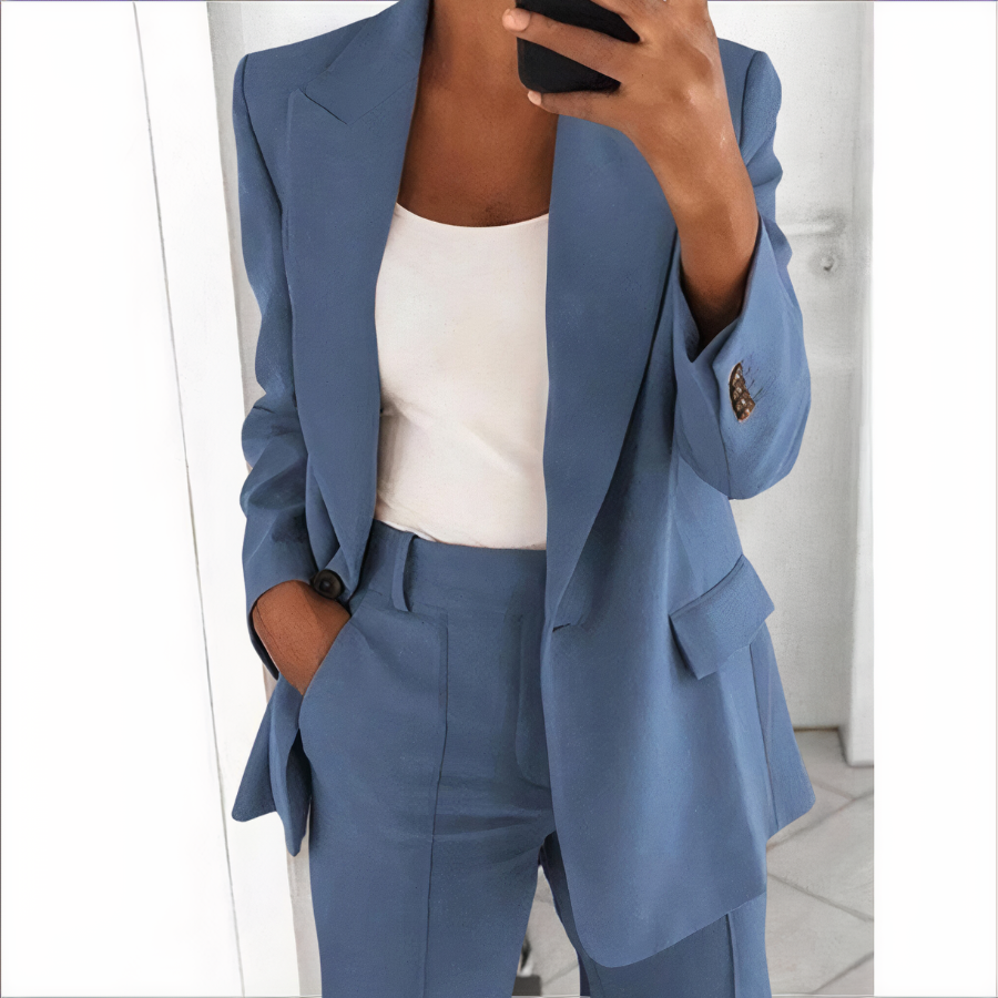 Stilren Blazer och Byxor Set för Kvinnor - Lätt och Elegant