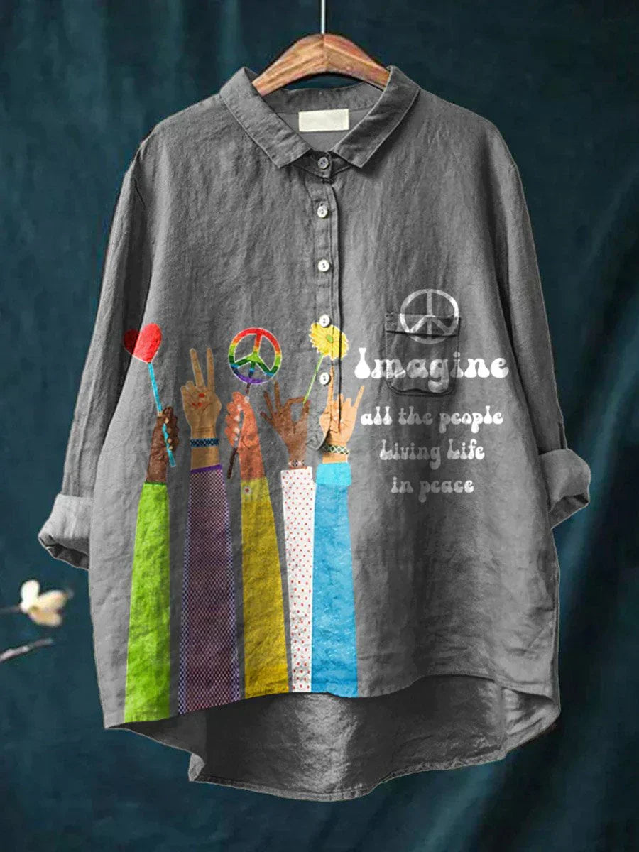 Frihetsblus med Aquarellmönster och Retro Vibe