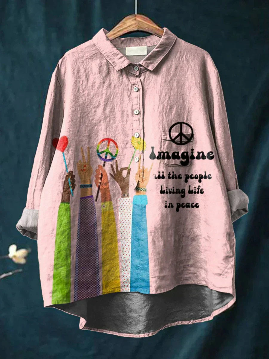 Frihetsblus med Aquarellmönster och Retro Vibe