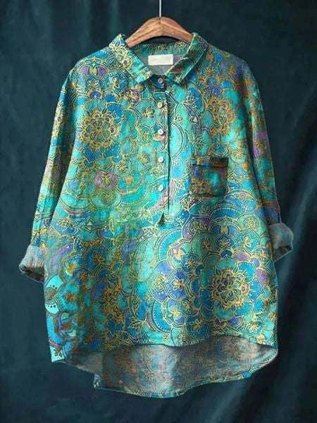 Frihetsblus med Aquarellmönster och Retro Vibe