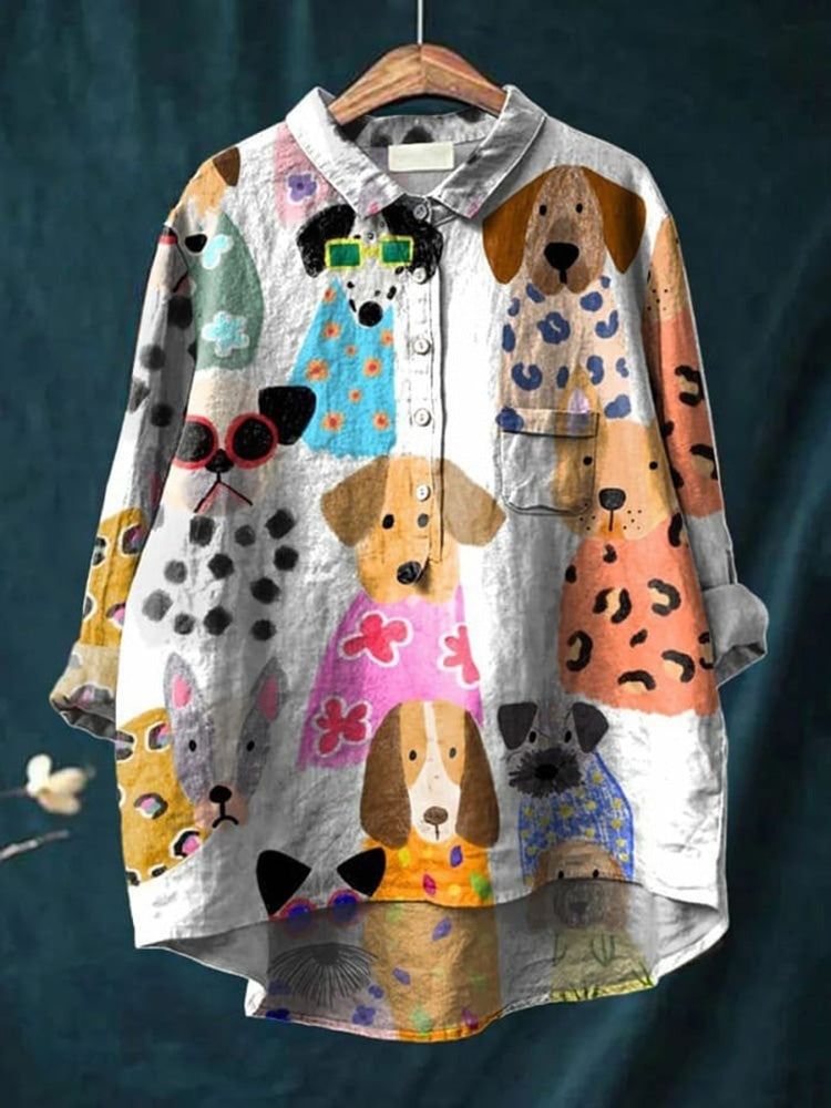 Kreativ Blus med Hundmotiv – Din Nya Modefavorit!
