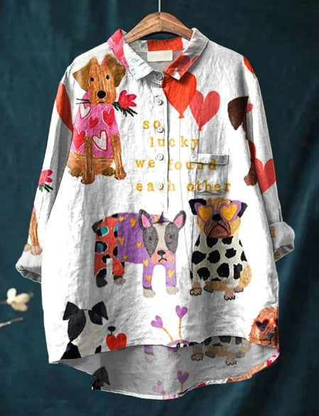 Kreativ Blus med Hundmotiv – Din Nya Modefavorit!