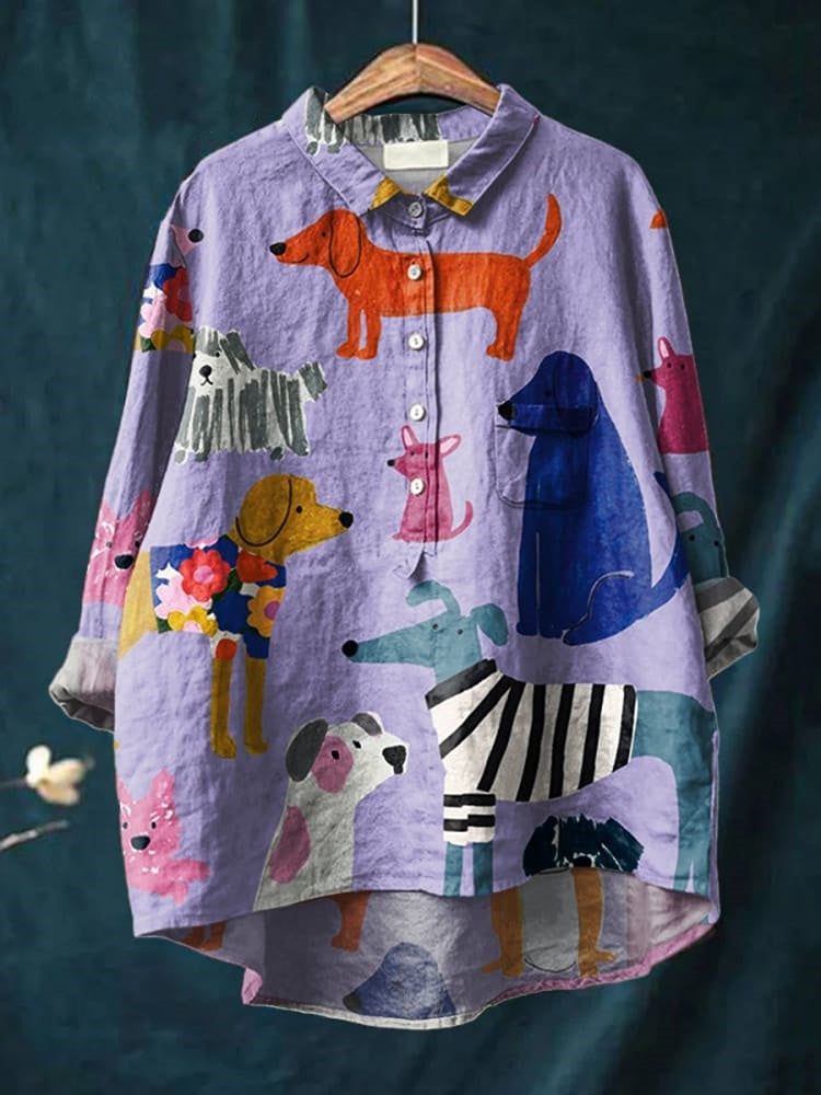 Kreativ Blus med Hundmotiv – Din Nya Modefavorit!