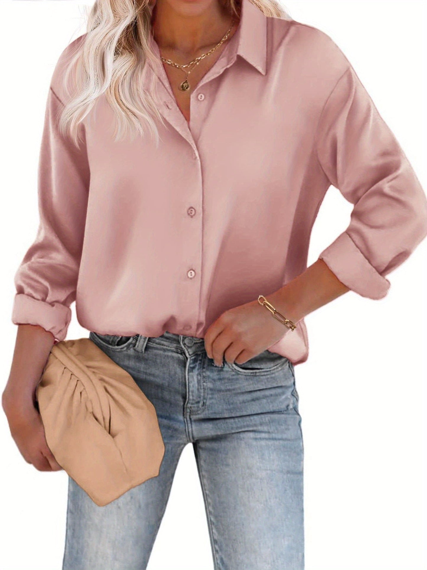 Elegant Blus med Satinfinish – En Tidlös Kappor