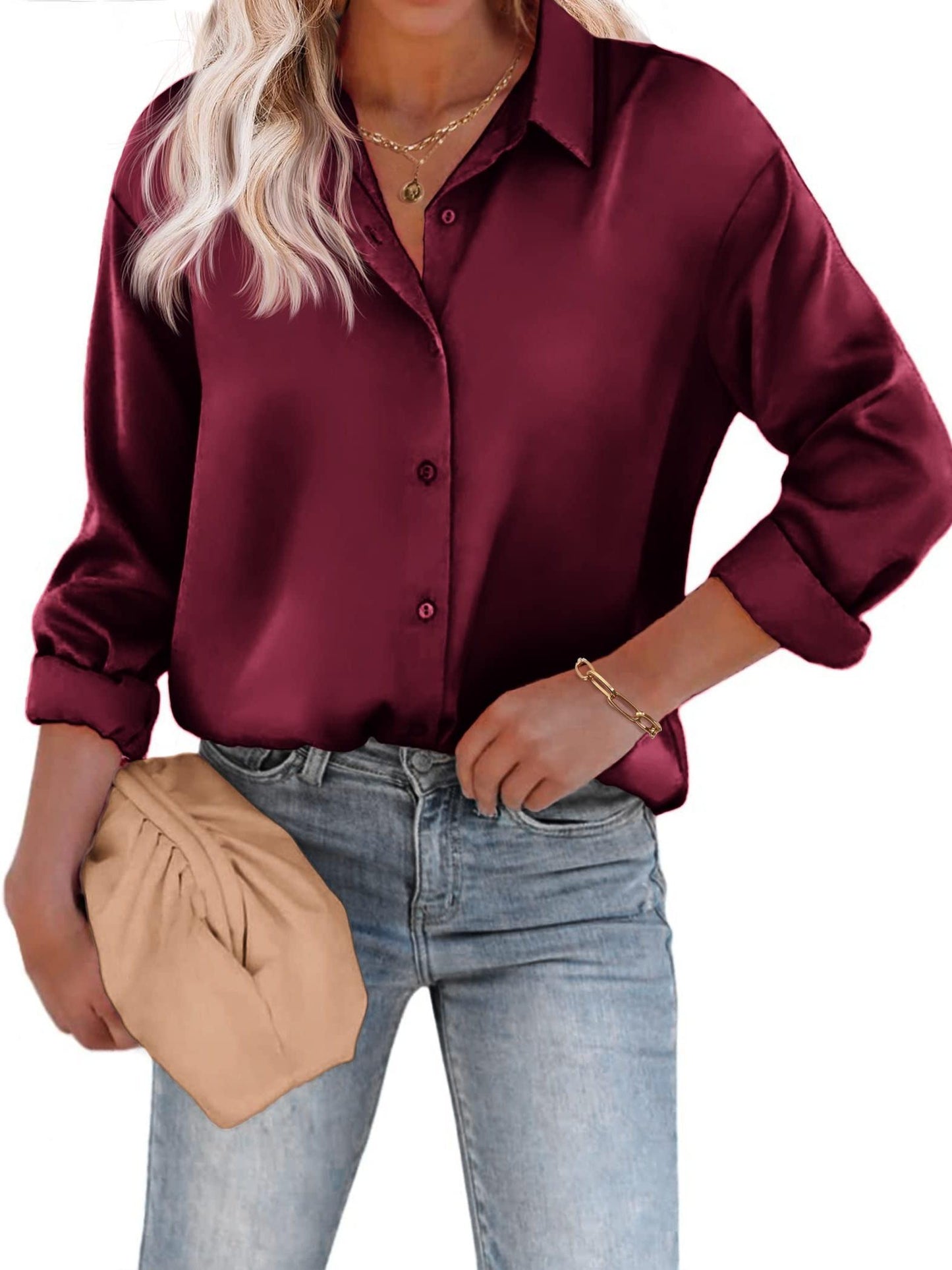 Elegant Blus med Satinfinish – En Tidlös Kappor