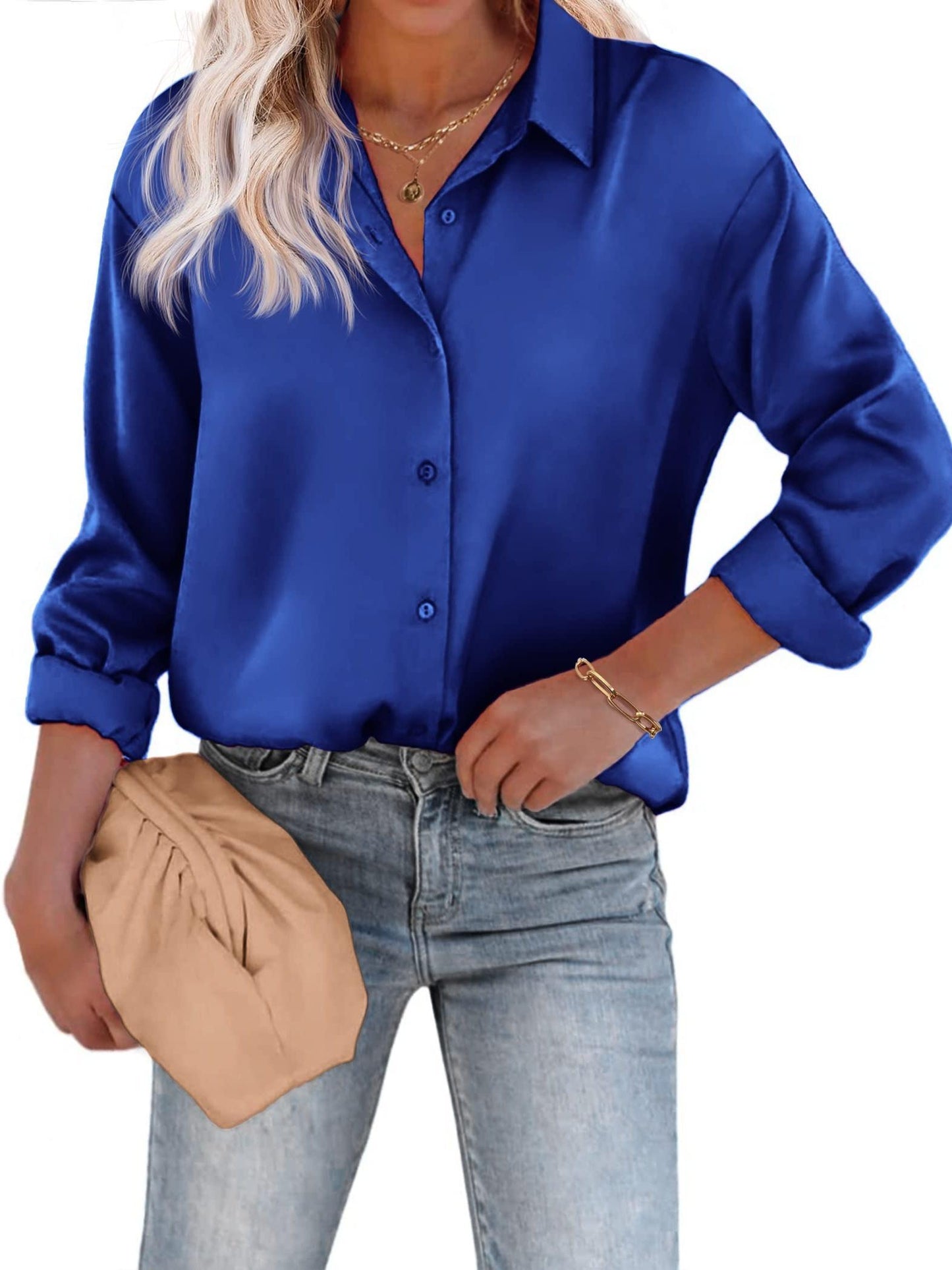Elegant Blus med Satinfinish – En Tidlös Kappor