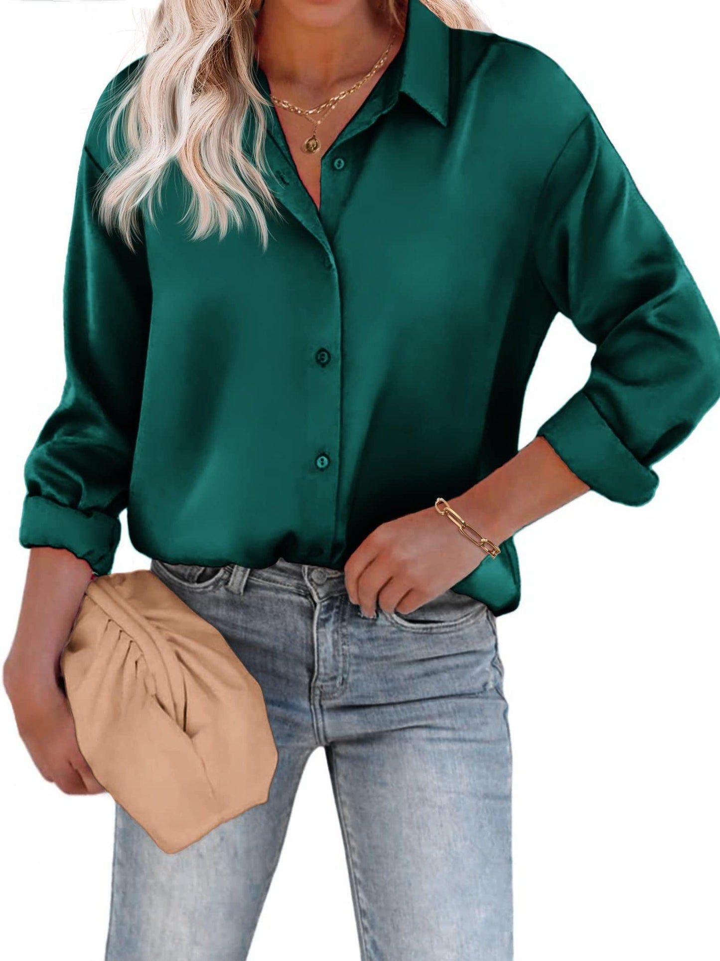 Elegant Blus med Satinfinish – En Tidlös Kappor