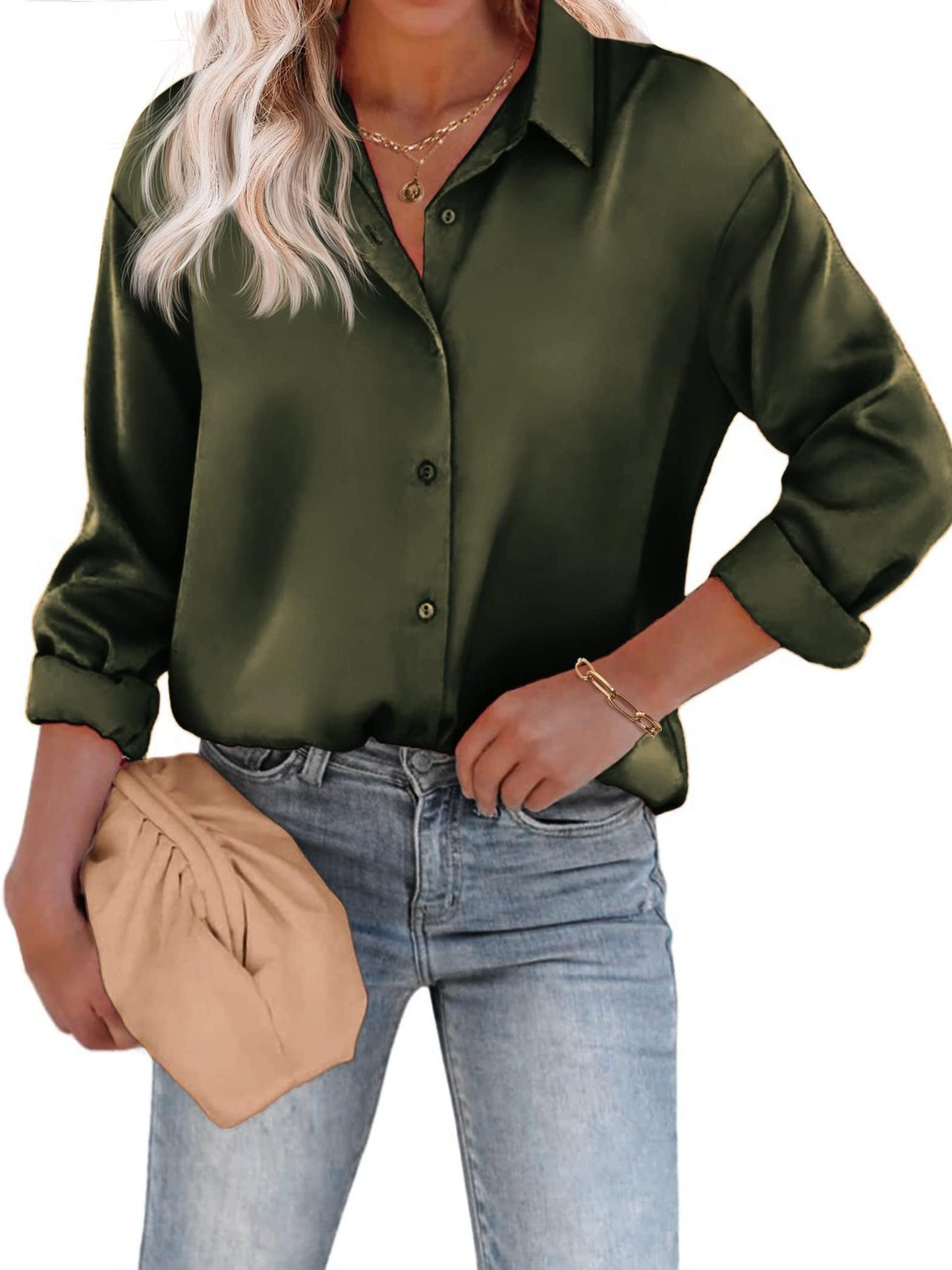 Elegant Blus med Satinfinish – En Tidlös Kappor