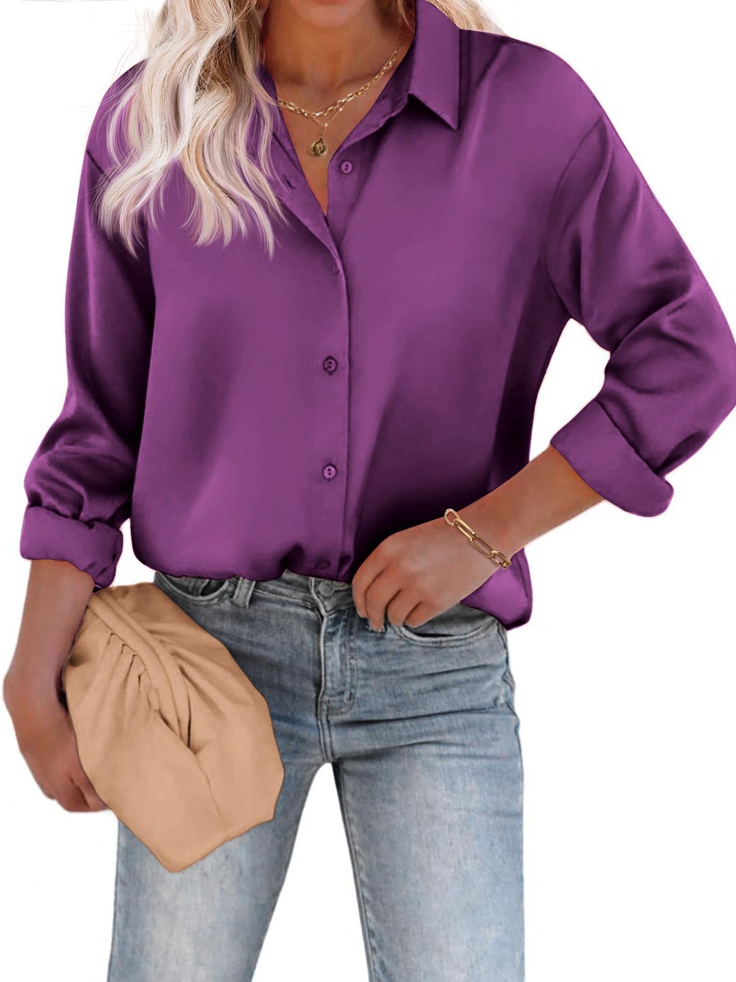 Elegant Blus med Satinfinish – En Tidlös Kappor