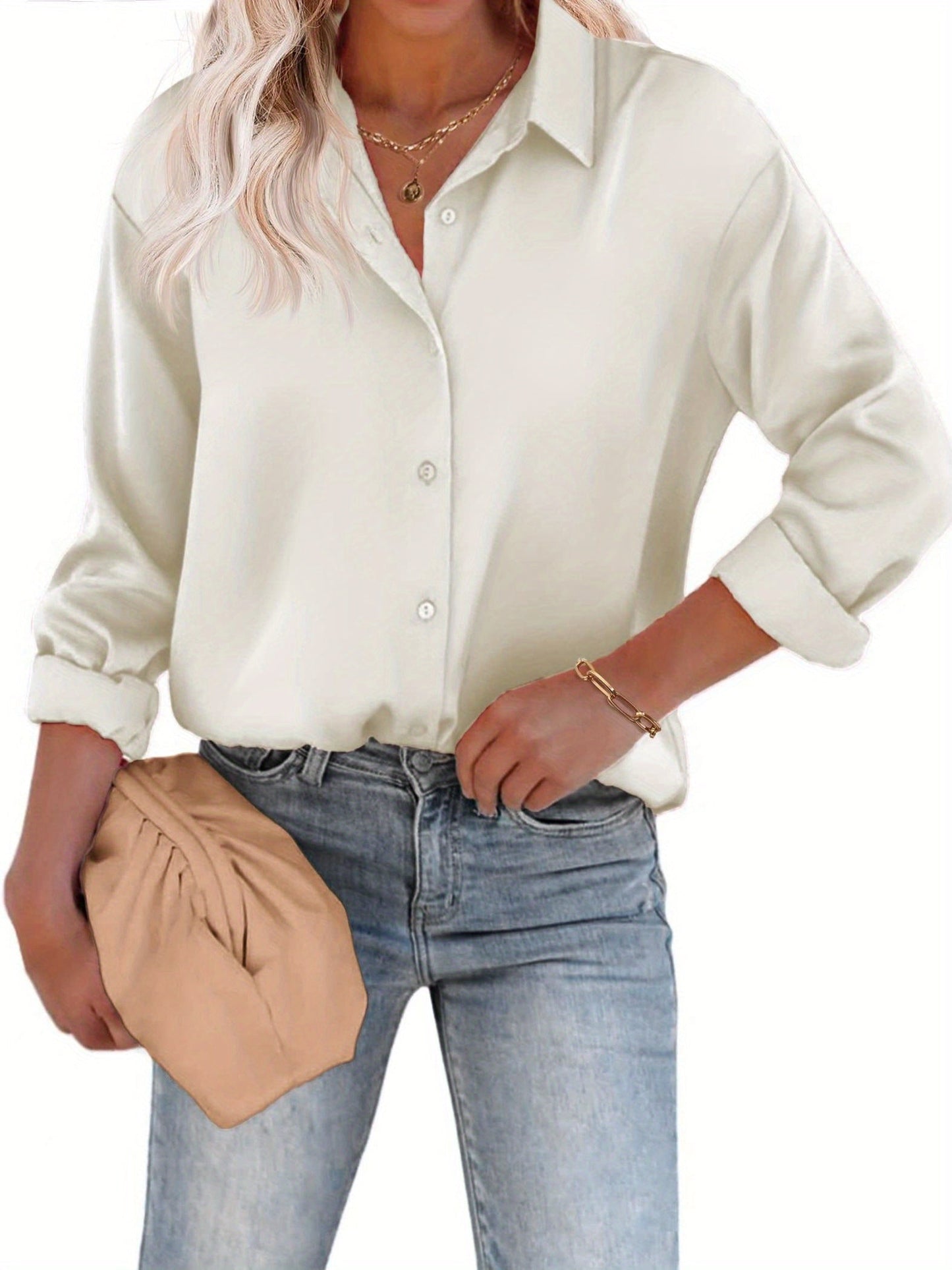 Elegant Blus med Satinfinish – En Tidlös Kappor