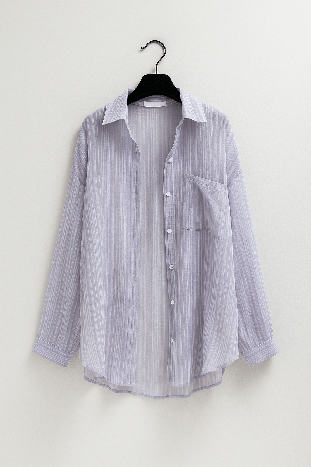 Elegant Blus med Knappdetalj och Bröstficka för Damer