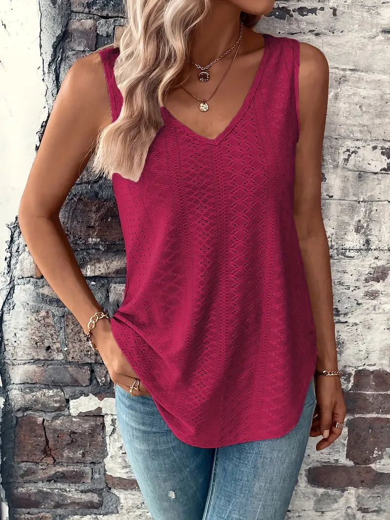 Lucida - Tanktop med Øjelets Detalje