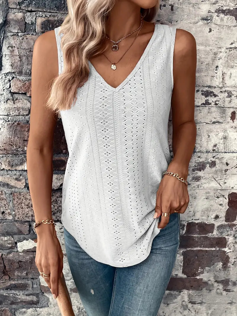 Lucida - Tanktop med Øjelets Detalje