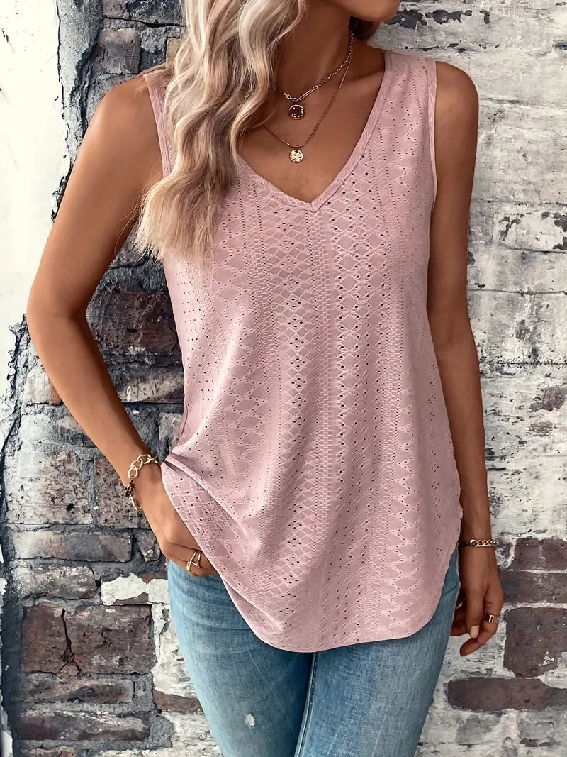 Lucida - Tanktop med Øjelets Detalje