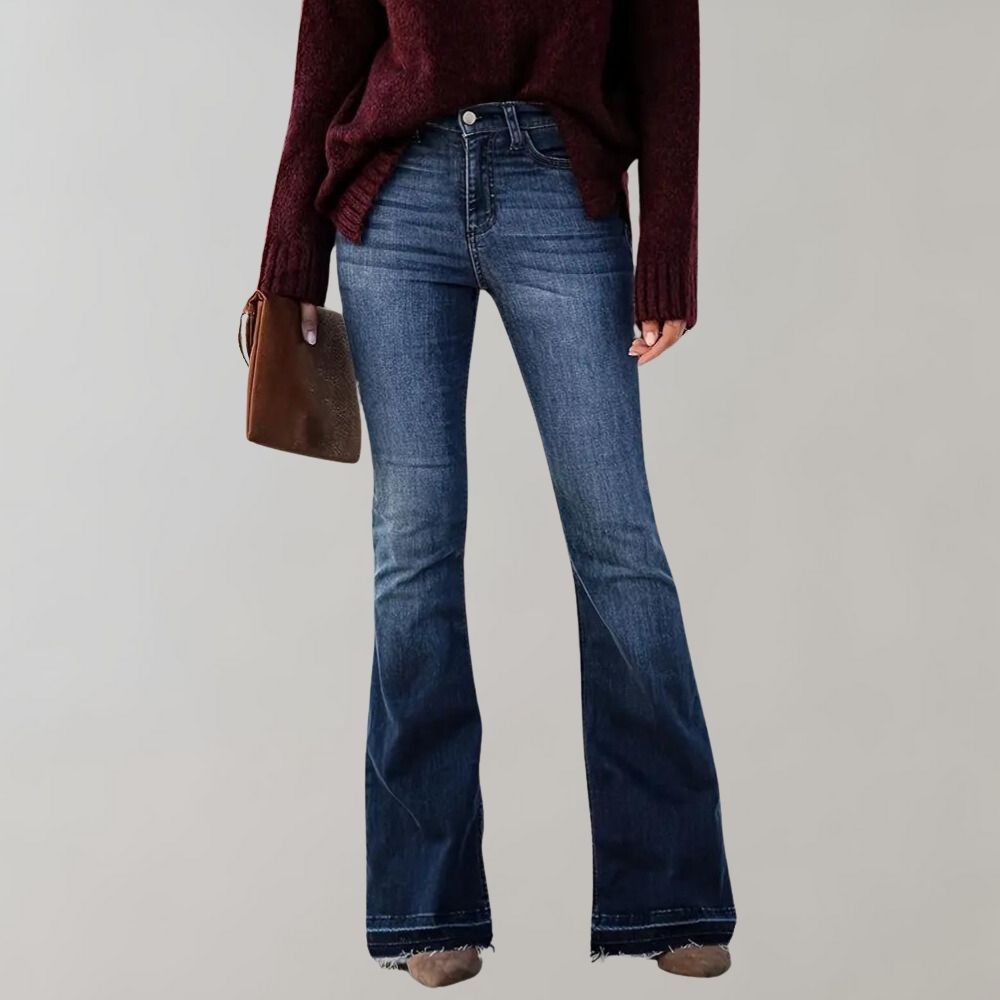 Elegante Flared Jeans med Høj Talje – Forførende Silhuet