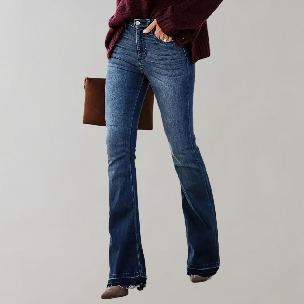 Elegante Flared Jeans med Høj Talje – Forførende Silhuet
