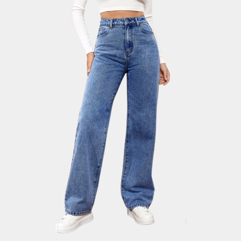 Elegant Denim Bukser med Høj Talje – Forførende Stil og Komfort