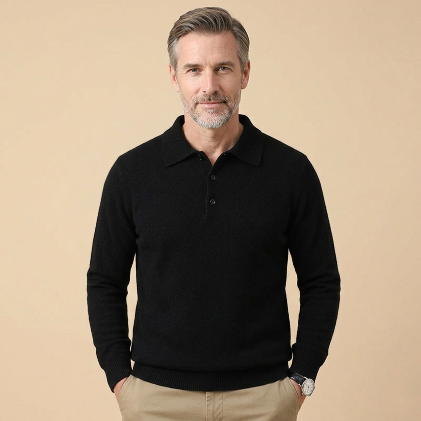 Stilrent | Elegant långärmad polo för en sofistikerad look