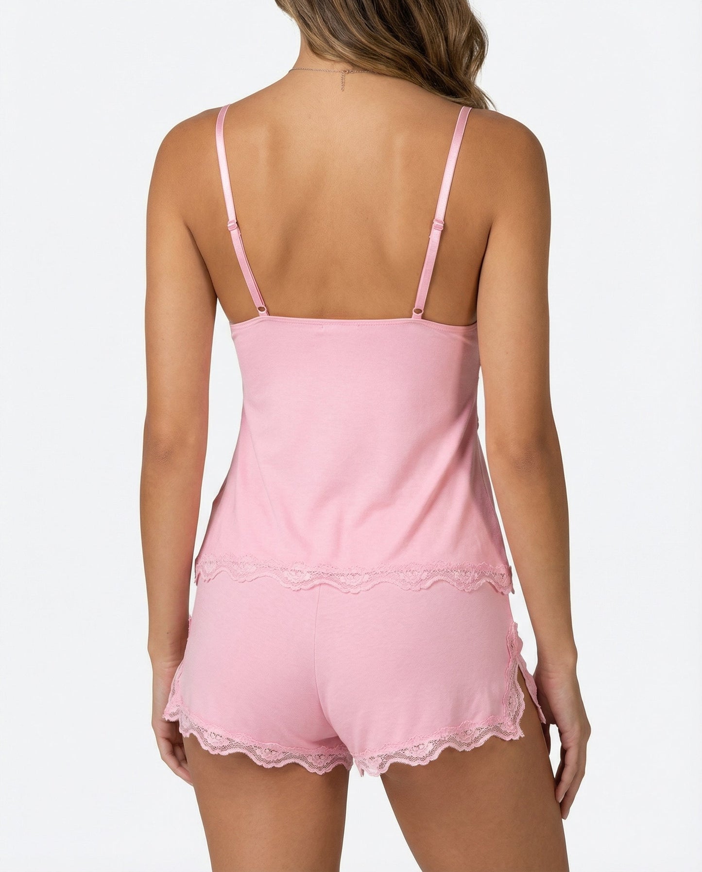 Luna | Förfinad Spets-Cami och Shorts-Set för Avkopplande Stil