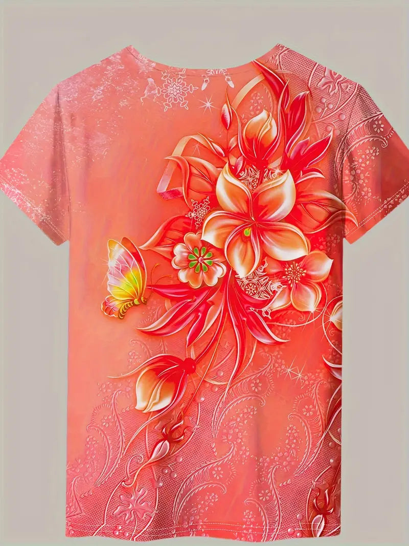 Florale Elegance: T-Shirt til Den Modebevidste