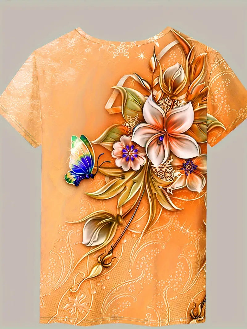Florale Elegance: T-Shirt til Den Modebevidste