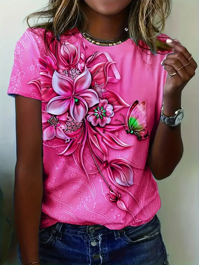 Florale Elegance: T-Shirt til Den Modebevidste