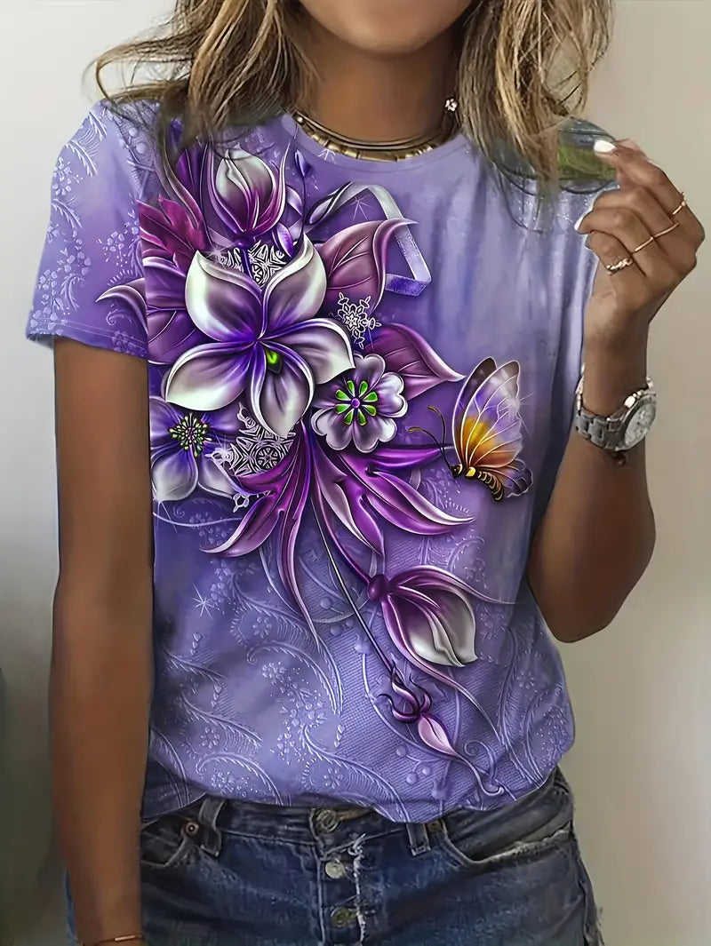 Florale Elegance: T-Shirt til Den Modebevidste