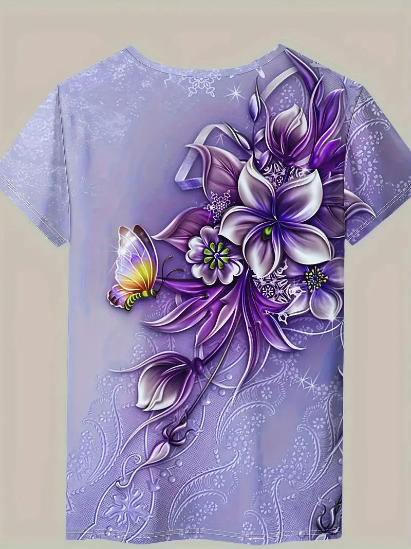 Florale Elegance: T-Shirt til Den Modebevidste