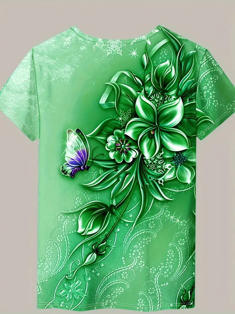 Florale Elegance: T-Shirt til Den Modebevidste