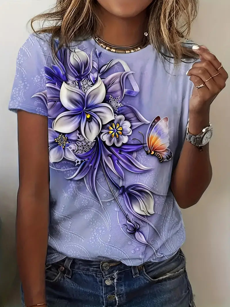 Florale Elegance: T-Shirt til Den Modebevidste