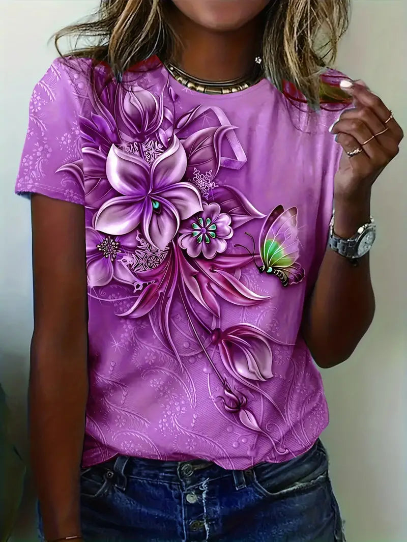 Florale Elegance: T-Shirt til Den Modebevidste