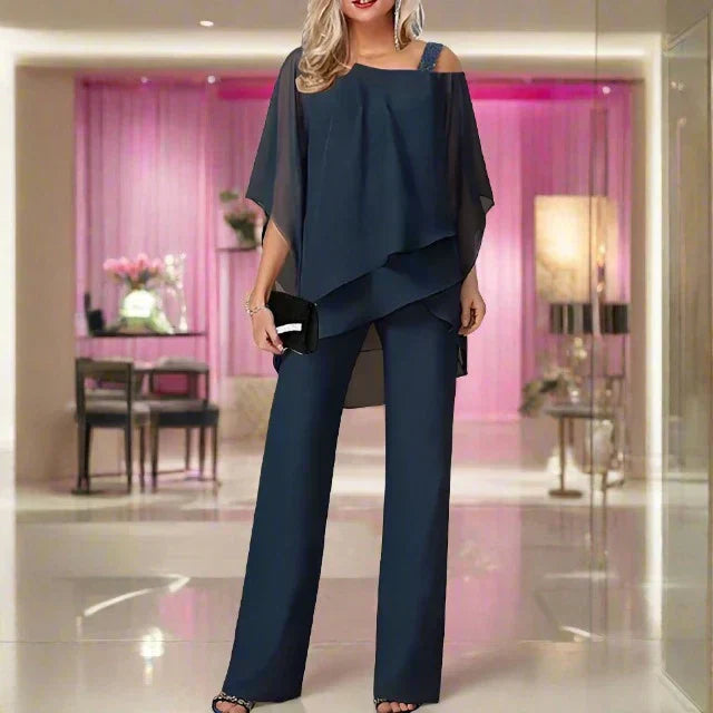 Elegant Chiffon Set för Kvällar
