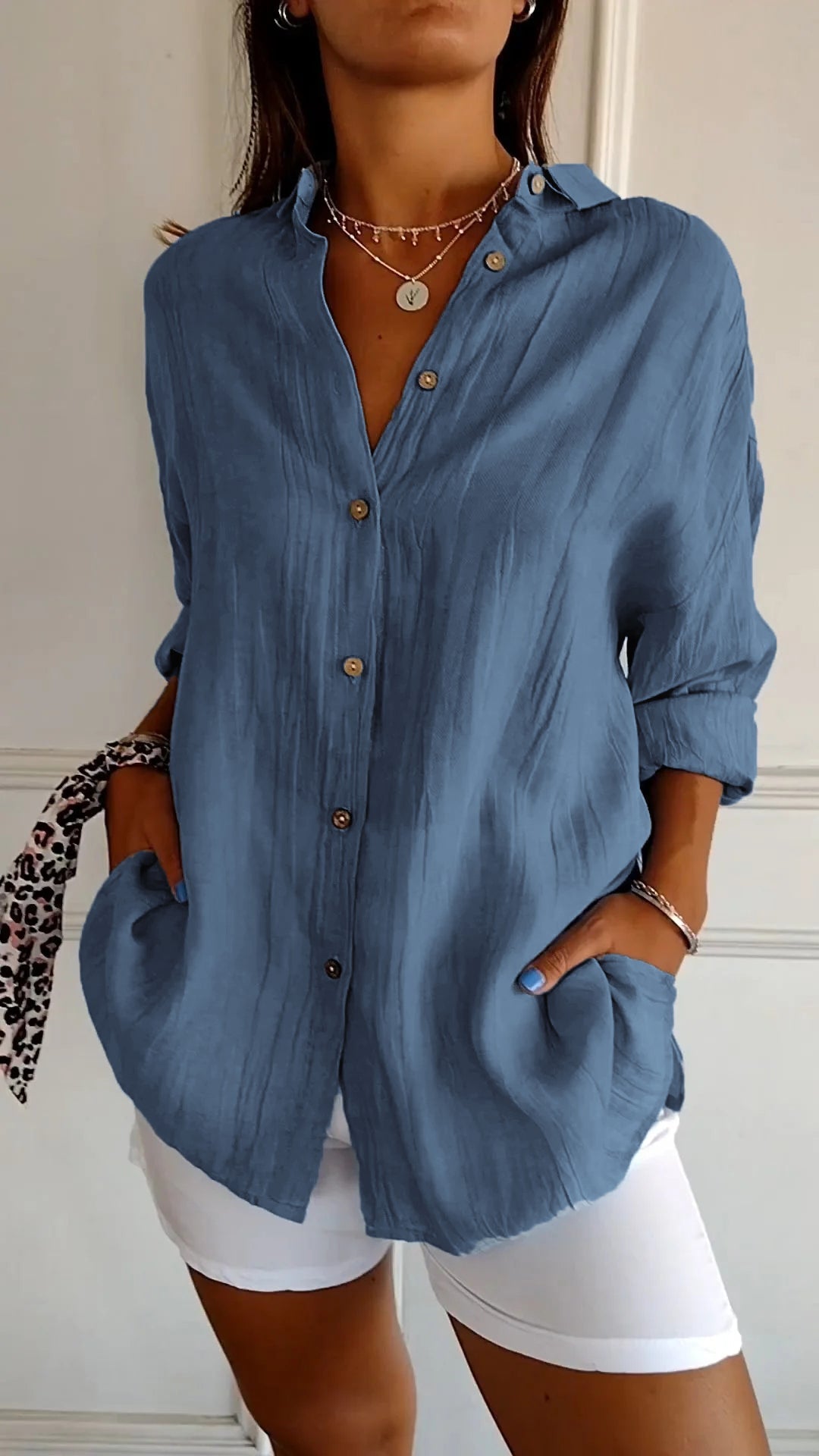 Elegante Knapbluse til Kvinder - Aria