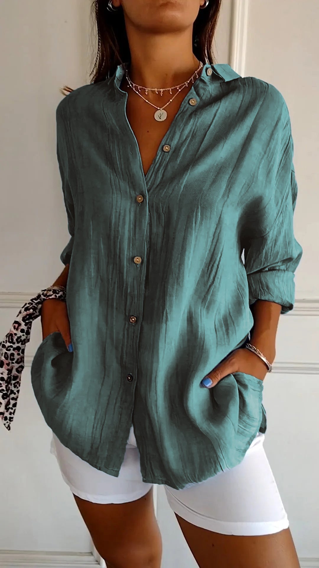 Elegante Knapbluse til Kvinder - Aria