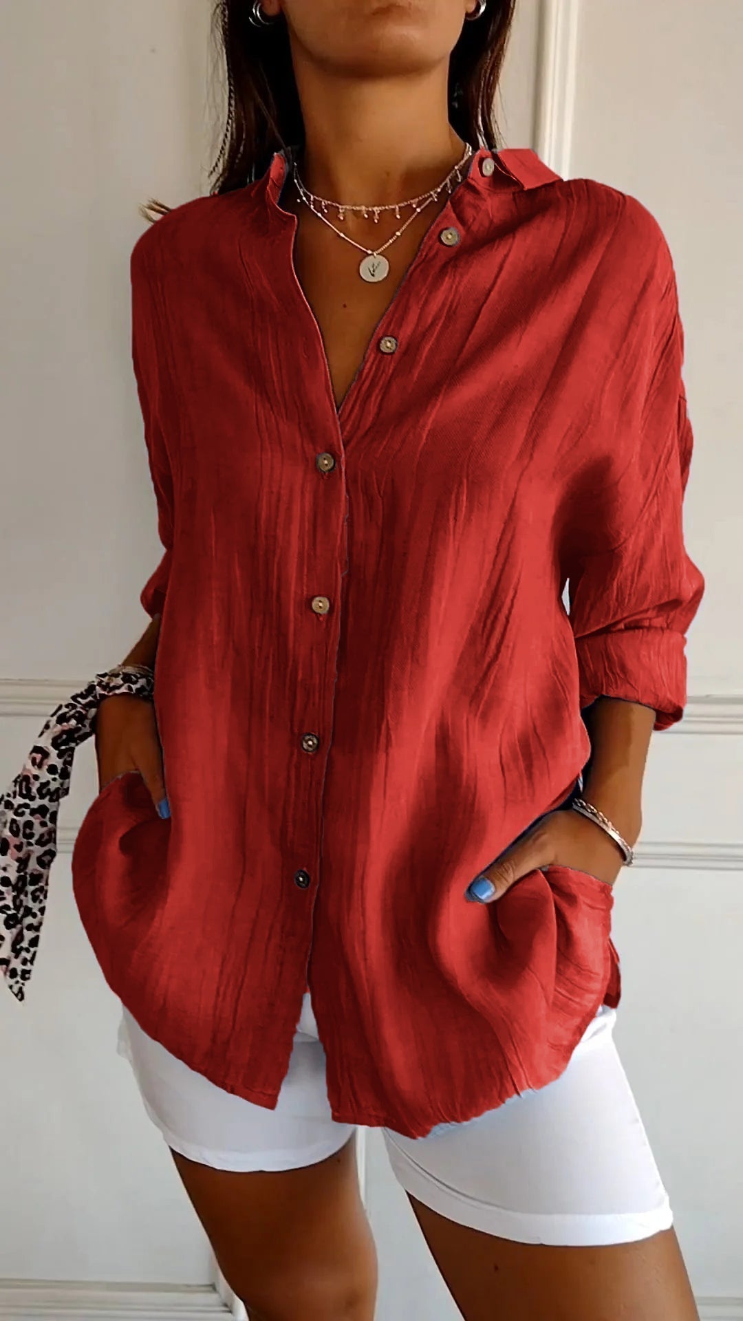 Elegante Knapbluse til Kvinder - Aria