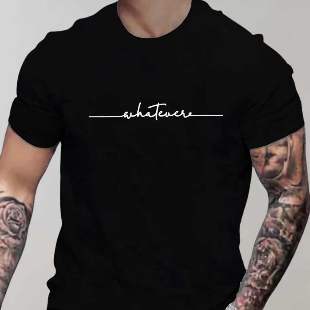 Moderne Herre T-shirt med Rund Hals og Unik Print
