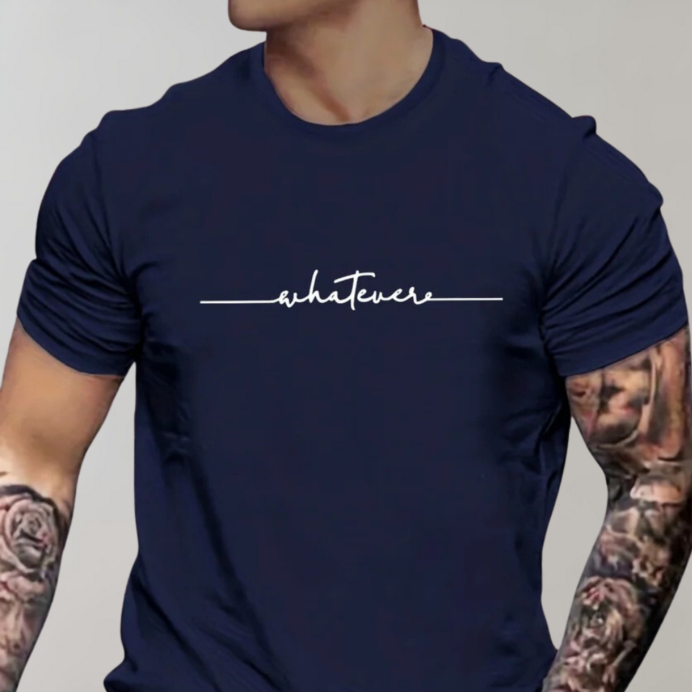 Moderne Herre T-shirt med Rund Hals og Unik Print