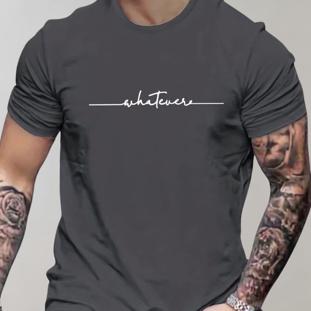 Moderne Herre T-shirt med Rund Hals og Unik Print