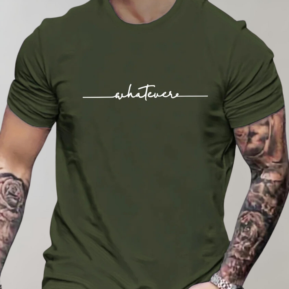 Moderne Herre T-shirt med Rund Hals og Unik Print