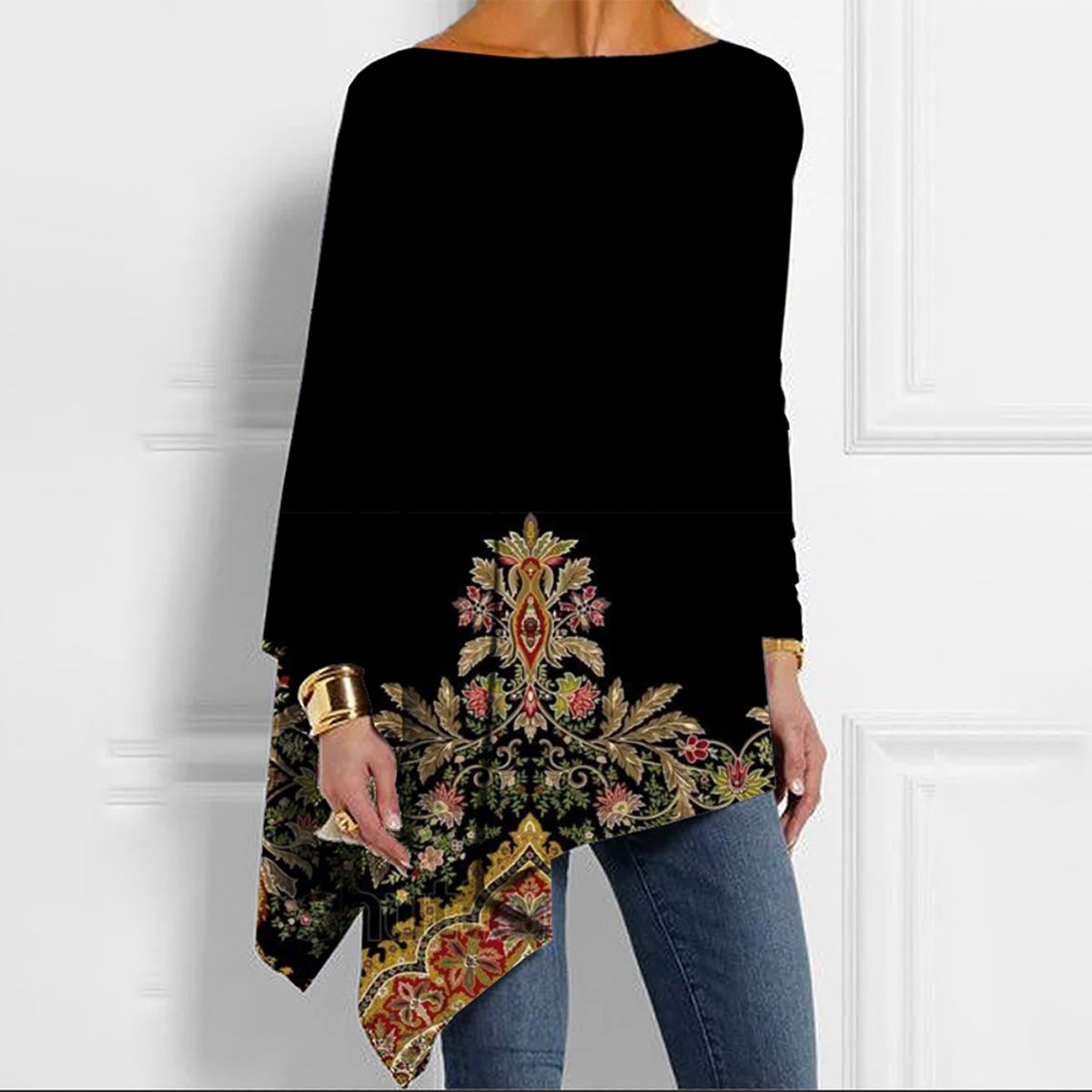Sienna - Elegant Langærmet Top i Sort