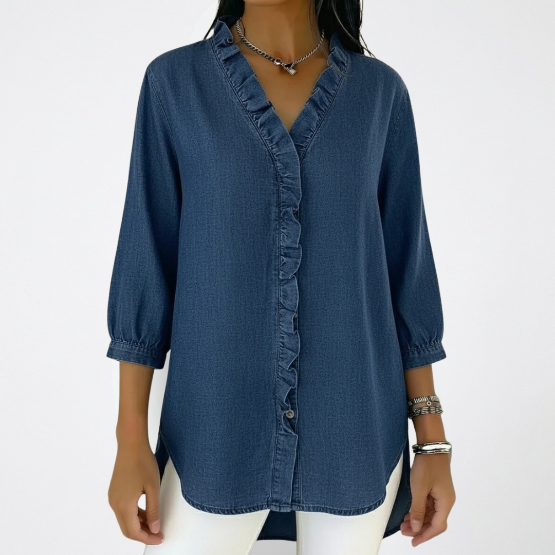 Sophisticated | Stilren blus med volanger för moderna kvinnor