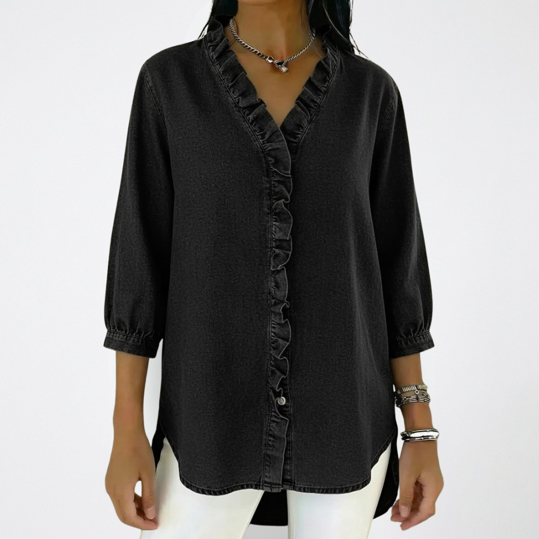 Sophisticated | Stilren blus med volanger för moderna kvinnor