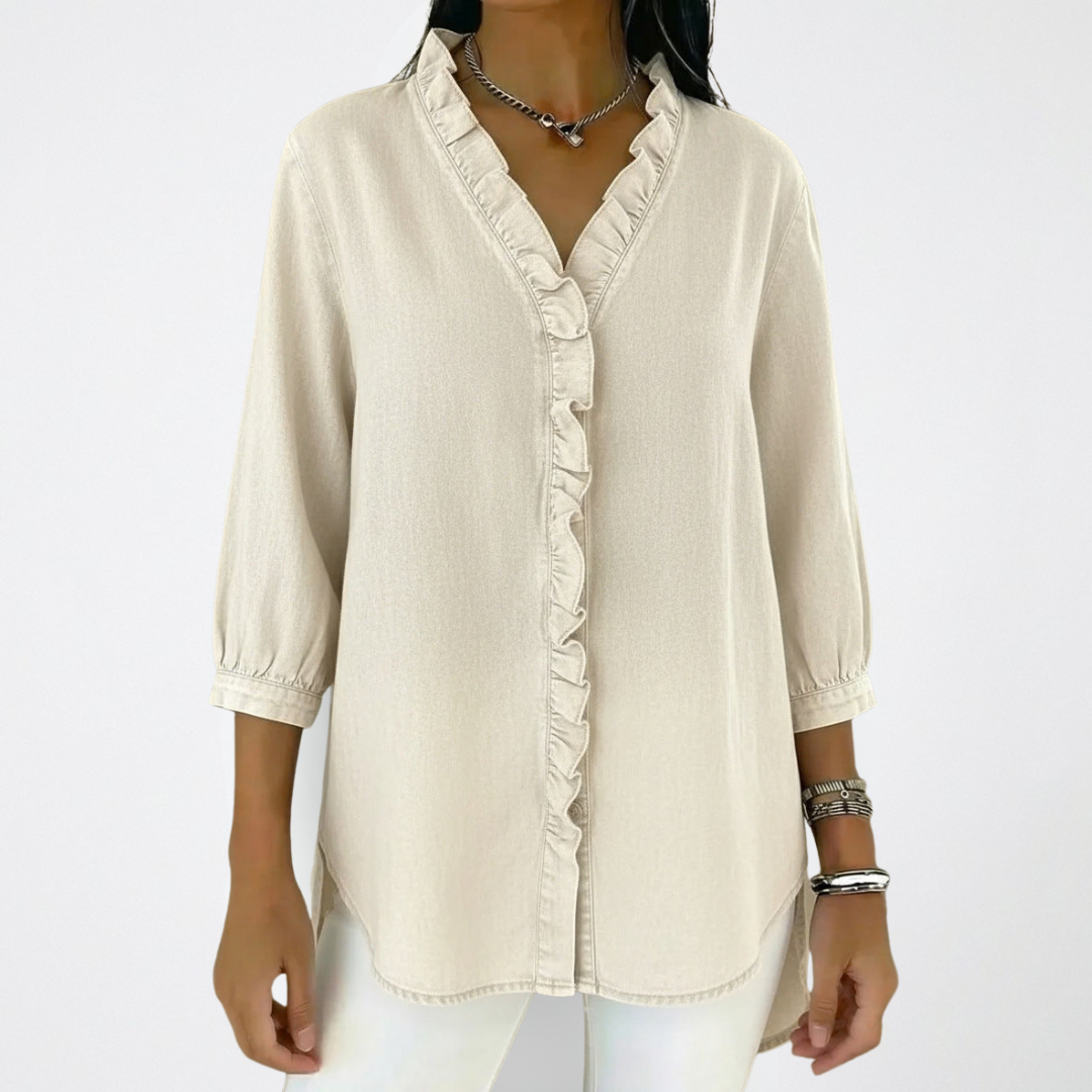 Sophisticated | Stilren blus med volanger för moderna kvinnor