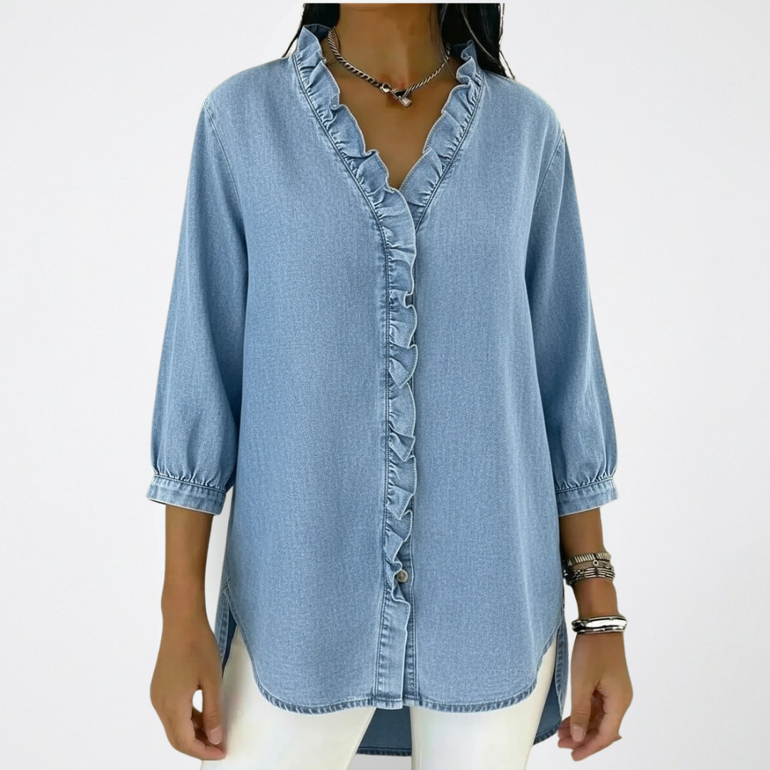 Sophisticated | Stilren blus med volanger för moderna kvinnor