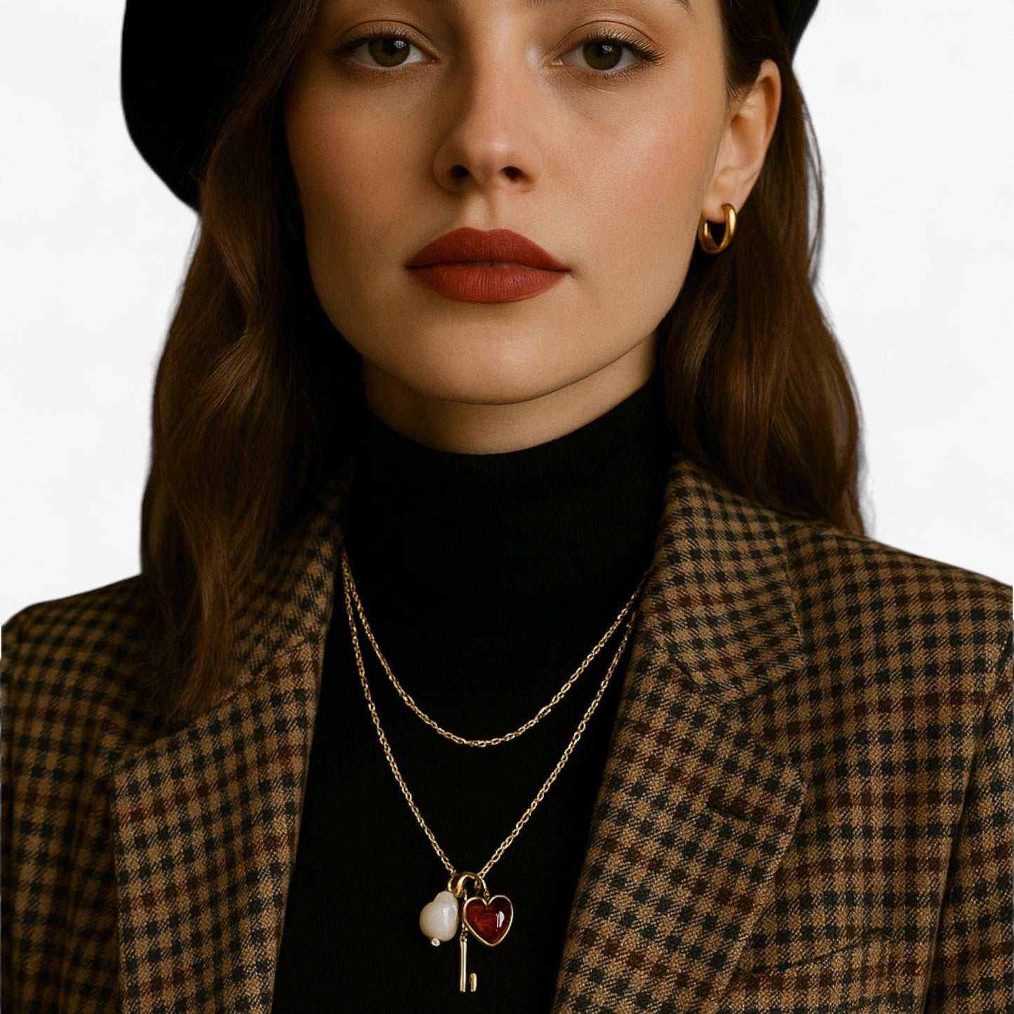 Hjerteformet Perlehalskæde - Elegance og Kærlighed i Én