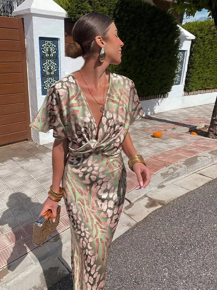 Sienna | Förtrollande Satin-Midikjol med Knutdetalj