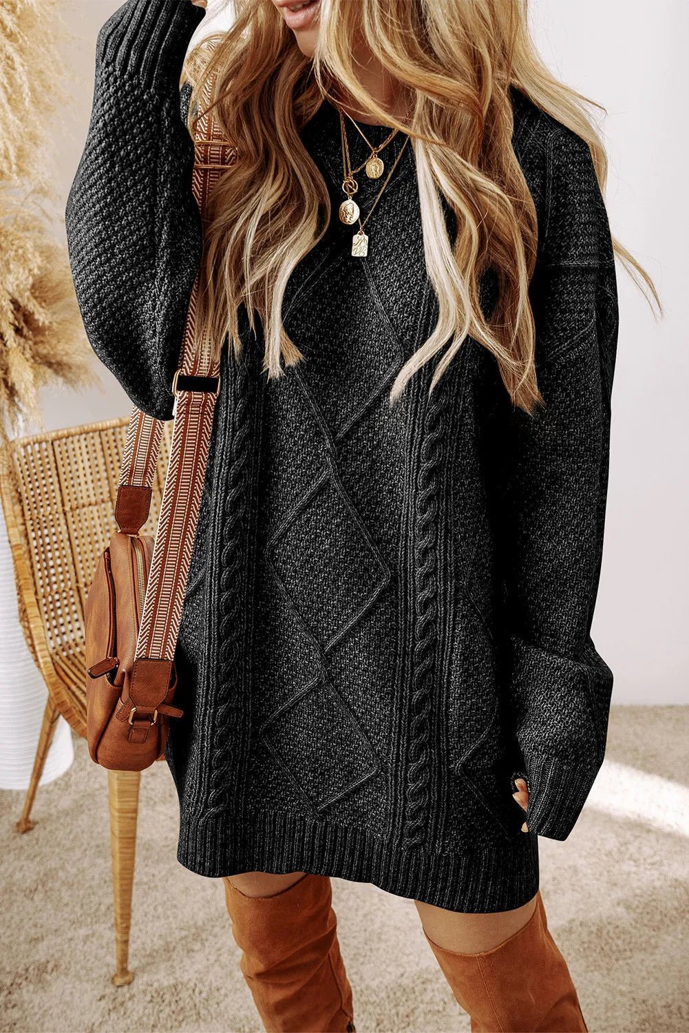 Sienna – Strikket Lang Sweater til Stilfulde Dage