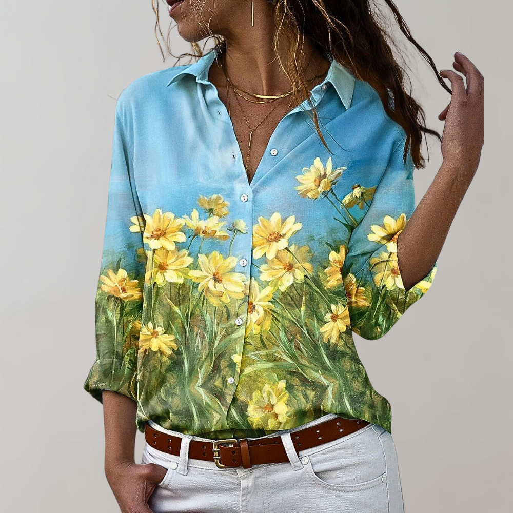 Elegant blus med långa ärmar - Liva